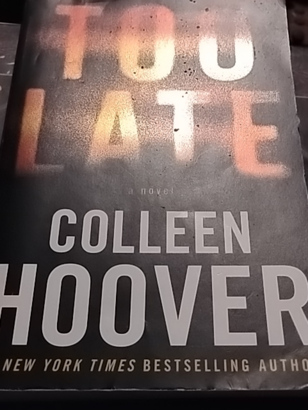 'Too Late' Coffee Table Book - Black and Orange Accent #ColleenHoover YoungAdult